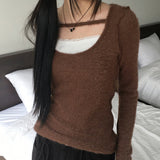 ブルク レースストラップ アンゴラ 長袖Tシャツ