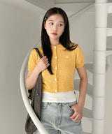 SLAB COLLAR KNIT CARDIGAN [3color]