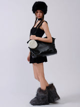 Fluffy Tambourine Chain Bag - Cream