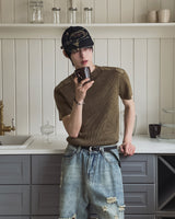 Modric Shoulder Panel Garment Short Sleeve Knit