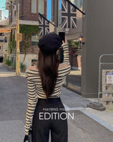【MADE】オフショルダー長袖Tシャツ