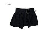 Leader Suede Eyelet Unbalanced Skirt