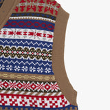 Stranger Regular Cotton V-Neck Vest (Beige)