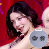 [クォン・ウンビ Piercing] メタルローズピアス - Silver Color