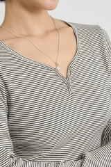 Bane stripe henley crop tee