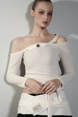 ODE DUAL BUTTON HALTER LONGSLEEVE