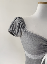 Hacken Ribbon Lace Top (light gray)