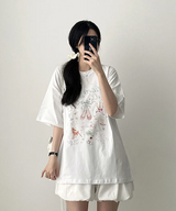 3st Digital Printed Short Sleeve T-Shirt #TeddyBear #Ballerina #Ribbon