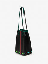 BAZAS bucket leather bag / Matte Black