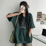 Domt collar short-sleeved t-shirt