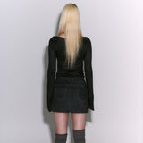 Barbour mini skirt [Navy check]
