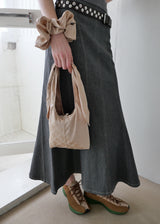 Floral Satin Jacquard Two-way Mini Bag_Beige