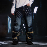 SEXXDEVIL Destroyed Washed Knife-Washed Jeans