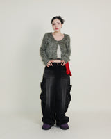 Square pocket balloon fit corduroy pants