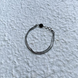 ブラック アクセント ダブル チェーン ブレスレット