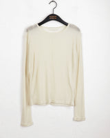 Saawn wool tencel cut see-through layered t-shirt