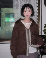 (2color) Bohemian Wrinkle 2-Way Hood Quilted Jumper