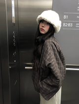 Quad Check High-Neck Avant-Fit Wool Jumper