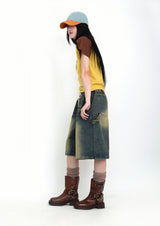 Dirty Wash Bermuda Denim pants
