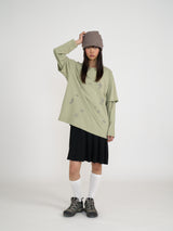 STARRY DOUBLE SLEEVE T (GREEN TEA)