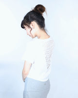 Grunge Claw Leopard Eyelet Tee - White