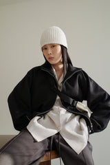Wool zipup jumper, Black
