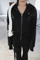 [ID] Layered Leather Bootcut Pants (Black)