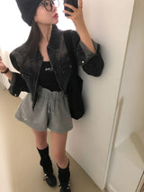 [BELLIDE MADE] cropped denim short jacket