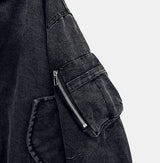 Ber denim padded hooded flight jumper