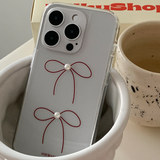 【ハンドメイド】レッドリボンパールゼリーハードケース