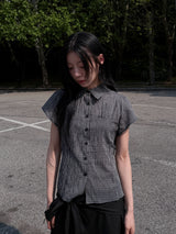 GINGHAM CHECK PUFF SHIRT