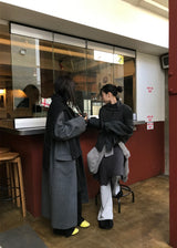 ウールハイネックロングコート