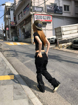 Cyber Black Zip Pants