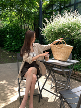 Lloyd Bamboo Rattan Shoulder Bag / 2 colors