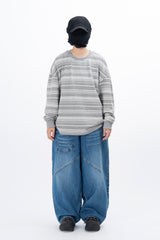 Lable Incision Line Wide Denim