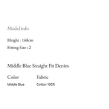 Middle Blue Straight Fit Denim - YWD1DNST001