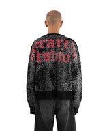 HIERARCHY STUDIOS Unsolved - Black Fingerprint Oversized Knit Cardigan