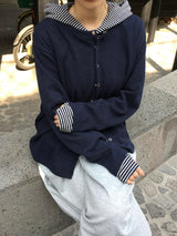 Pino Crop Ribbed Button Cardigan (5c)