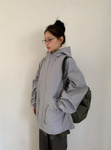 [unisex] ホームパー フード オーバー ボンバー ジャケット