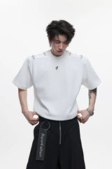 ディコンストラクティドバックルショルダーTシャツ