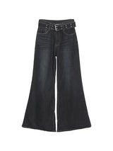 Trend Belt Wide Bootcut Denim Pants