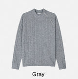Linked Shoulder Zipper Ribbed Half-Neck Knit