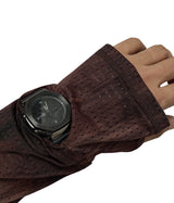 Air Vent Tie-Dye Racing Finger Watch-Hole Long Sleeve (Brown)