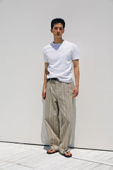 Need stripe wide denim pants(Ivory)