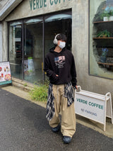 デビュー チェックレイヤード コットンパンツ 2C
