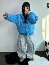 KIDDY RING POINT FRONT PLEAT BALLOON PANTS💙🩶🖤 - 3 COLORS