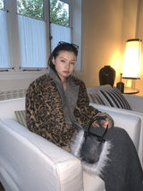 High-End Leopard Suede Fur Jacket