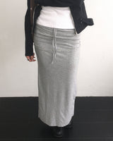 Layered stud long skirt
