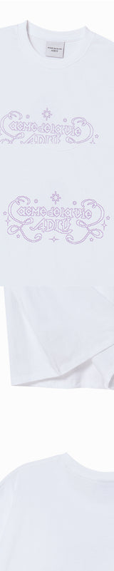 25FW WOMAN プリンセスフォントクロップ半袖Tシャツ ホワイト