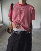 Norby クロップストライプ半袖Tシャツ